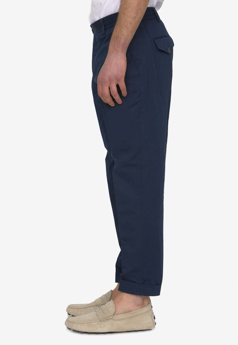 Tapered-Leg Linen-Blend Pants