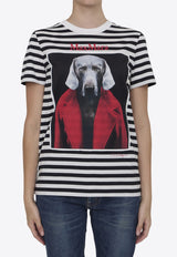 Rosso Dog Print Striped T-shirt
