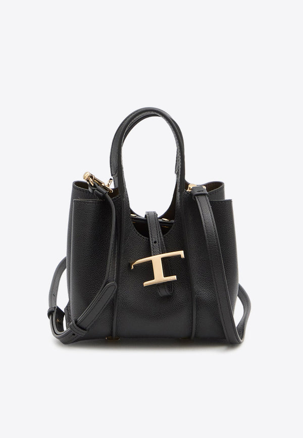T Timeless Grained Leather Tote Bag