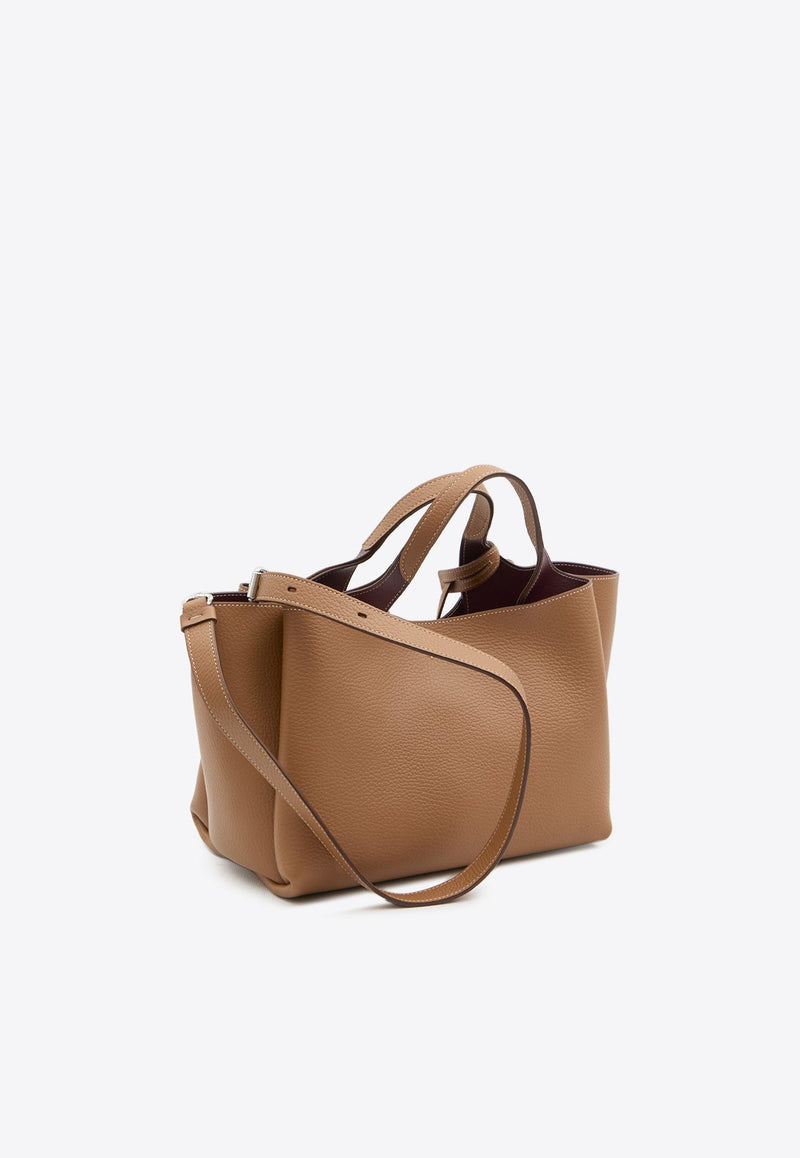 Mini Top Handle Bag in Grained Leather