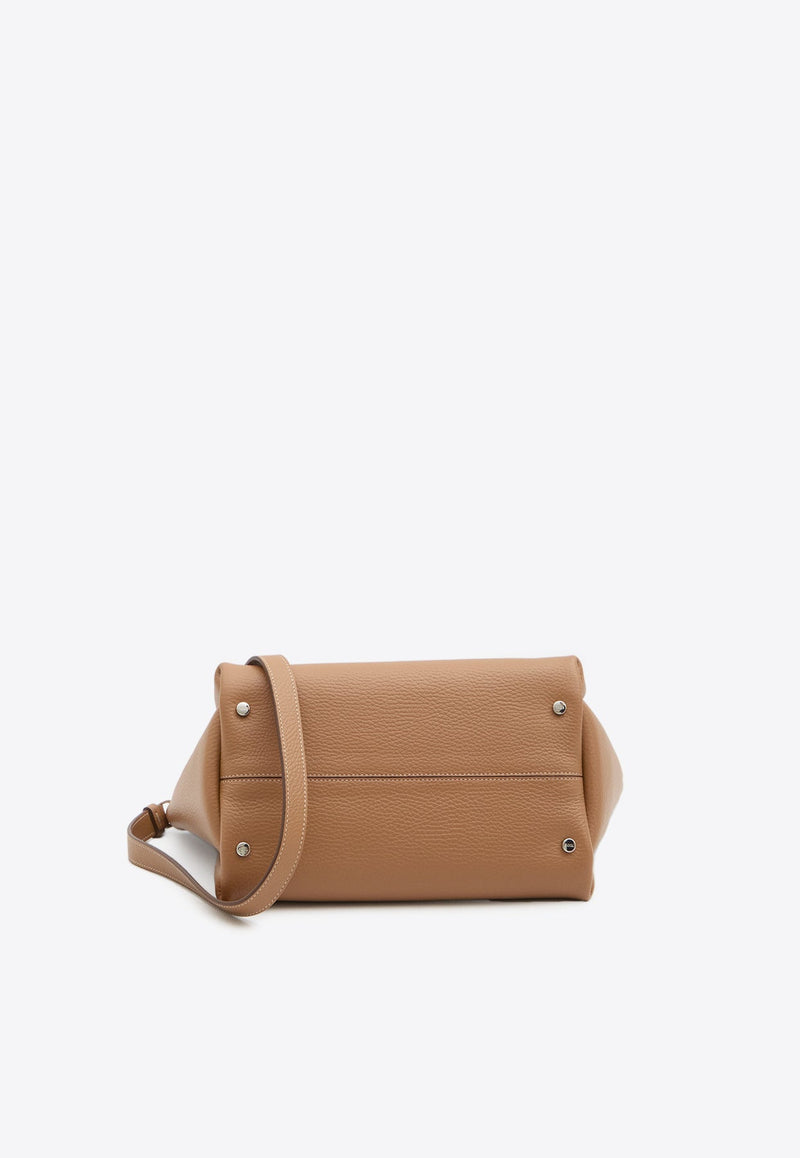 Mini Top Handle Bag in Grained Leather