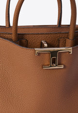Small T Timeless Top Handle Bag in Grained Leather