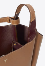 Medium Grained Leather Bucket Bag