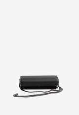 Paloma Grained Leather Chain Clutch