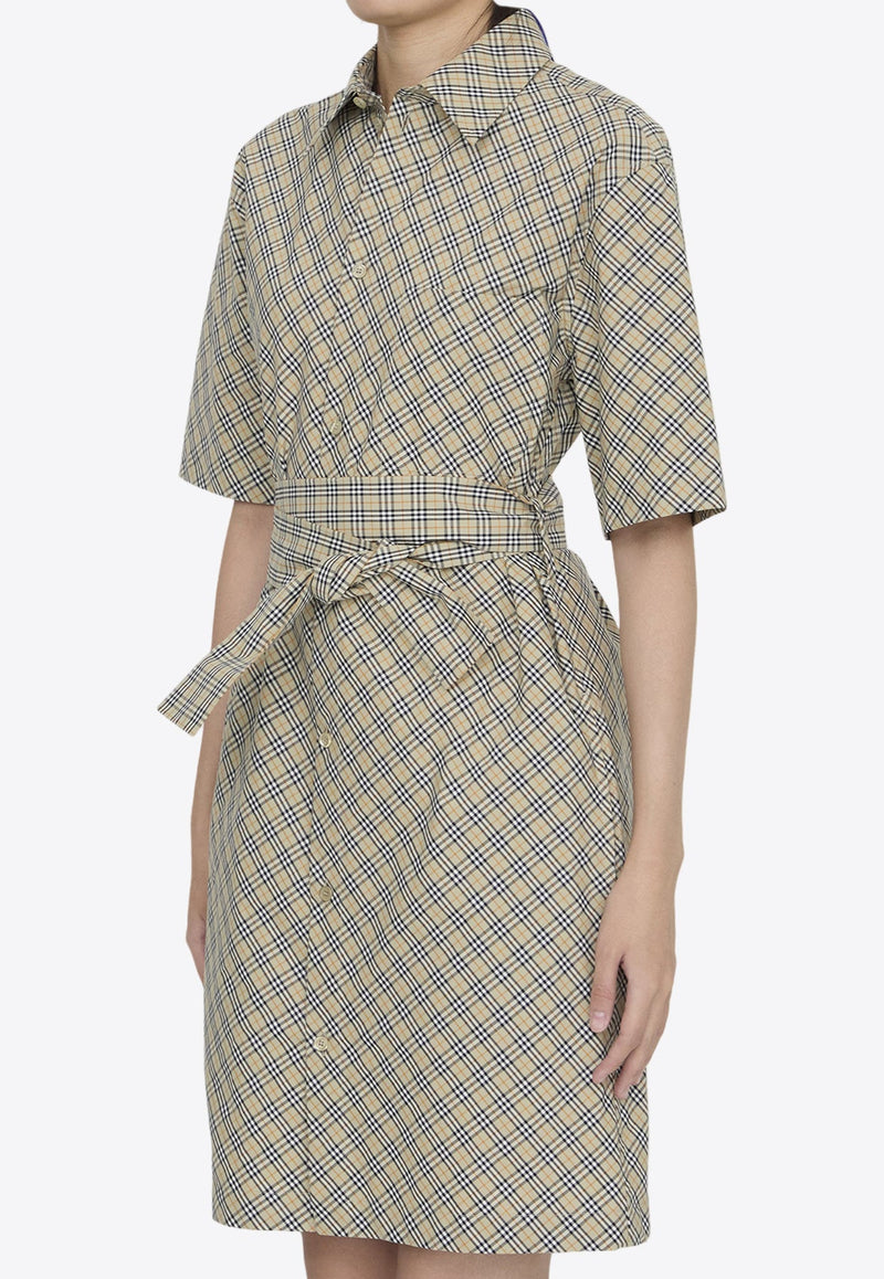 Checked Mini Shirt Dress