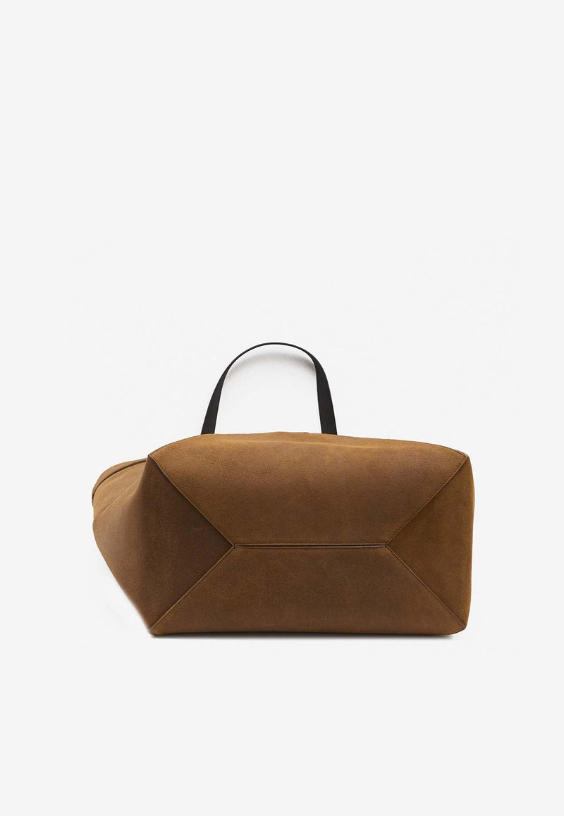 XL Puzzle Fold Suede Tote Bag