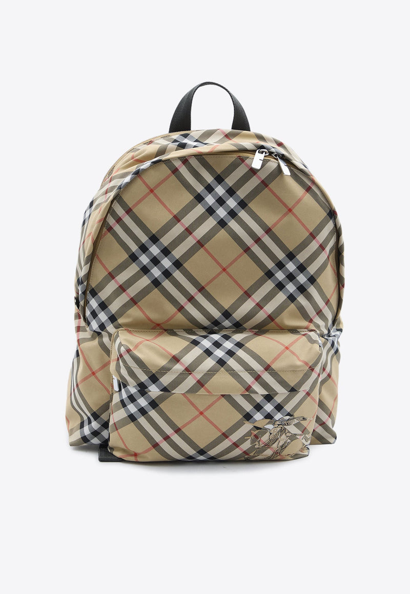 Vintage Check Pattern Backpack