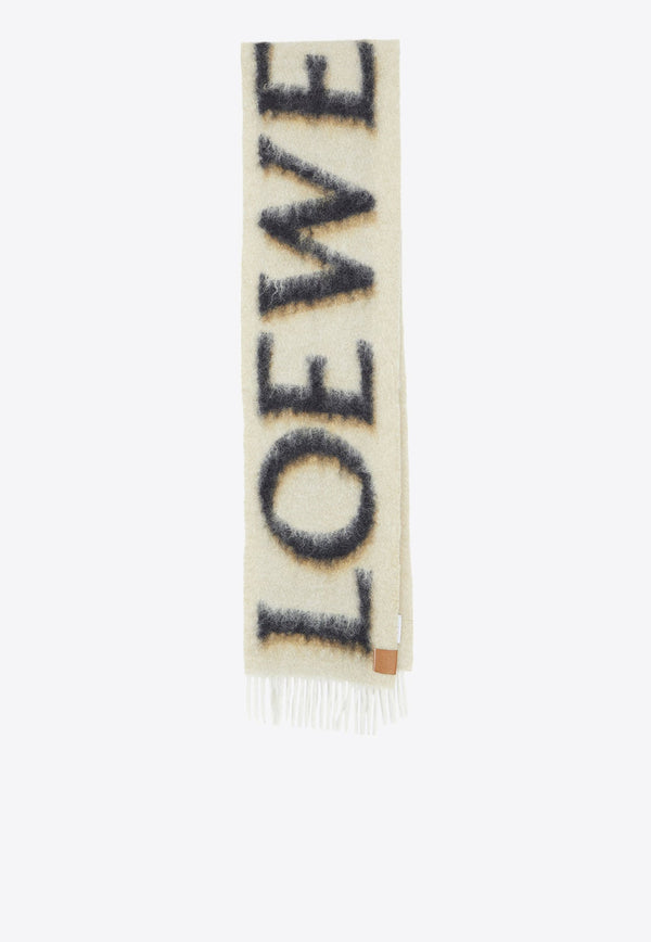 Logo Print Wool-Blend Scarf