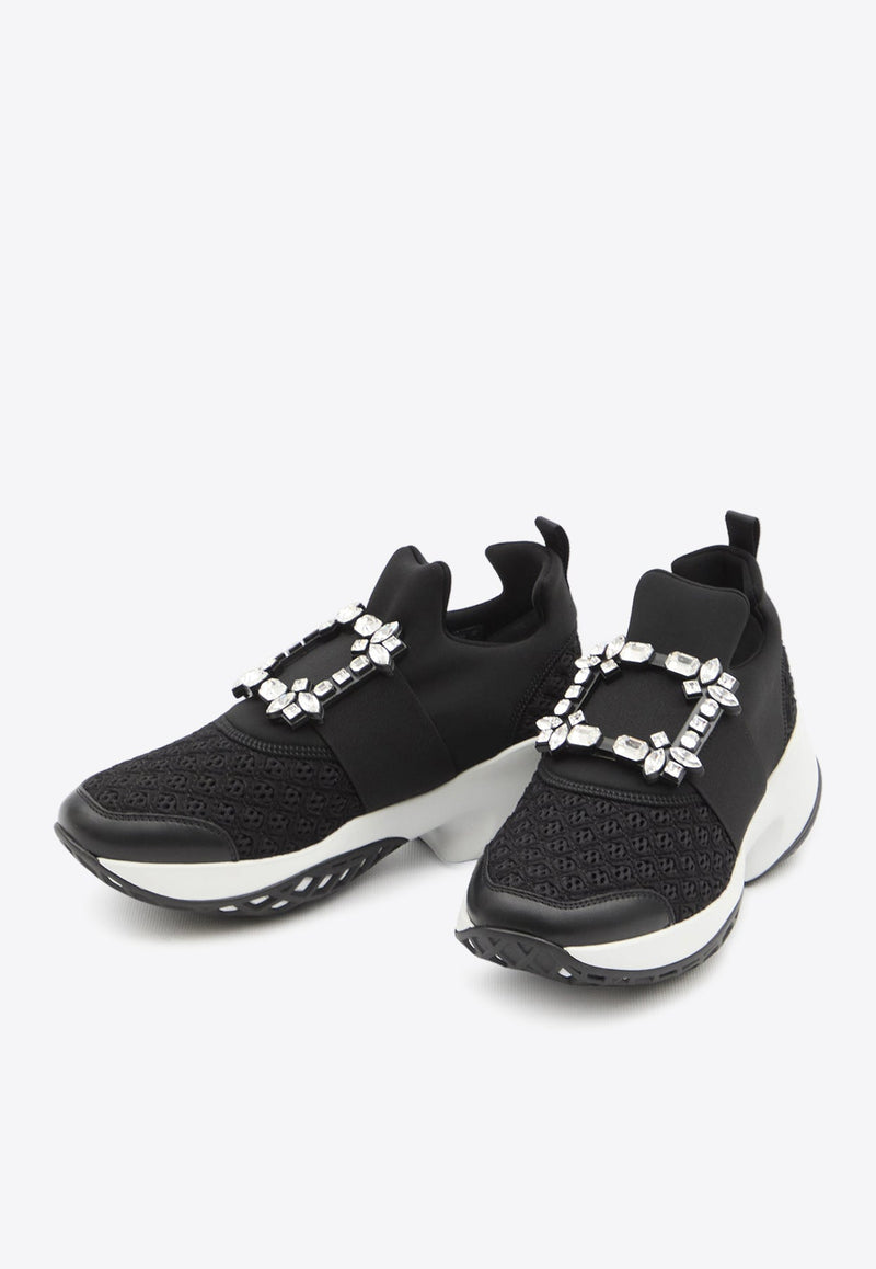 Viv' Run Crystal Buckle Low-Top Sneakers