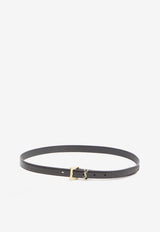 Cassandre Croc-Embossed Leather Thin Belt