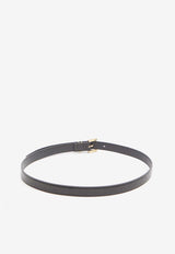 Cassandre Croc-Embossed Leather Thin Belt