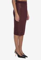 Sheer Midi Pencil Skirt