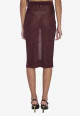 Sheer Midi Pencil Skirt