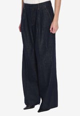 Illustration Wide-Leg Denim Pants