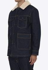 Shearling-Collar Field Denim Jacket