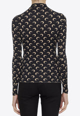 Moon Jacquard Long-Sleeved Top