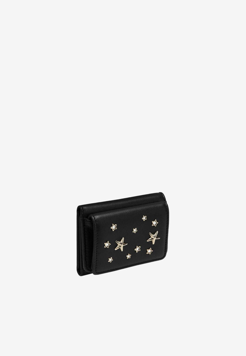 Stars Embellished Leather Wallet