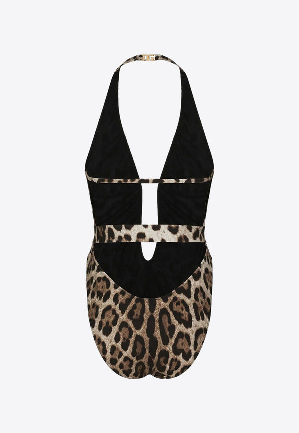 Leopard Print One-Piece Swimsuit