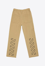 Boys Diag Print Utility Pants