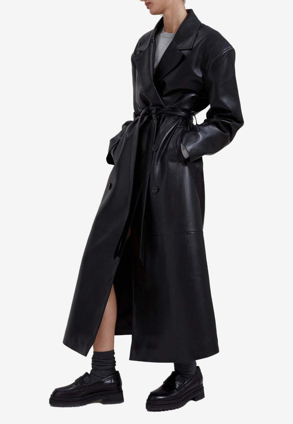 Tina Oversized Faux Leather Trench Coat