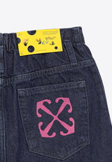 Girls Logo Embroidered Mini Denim Skirt