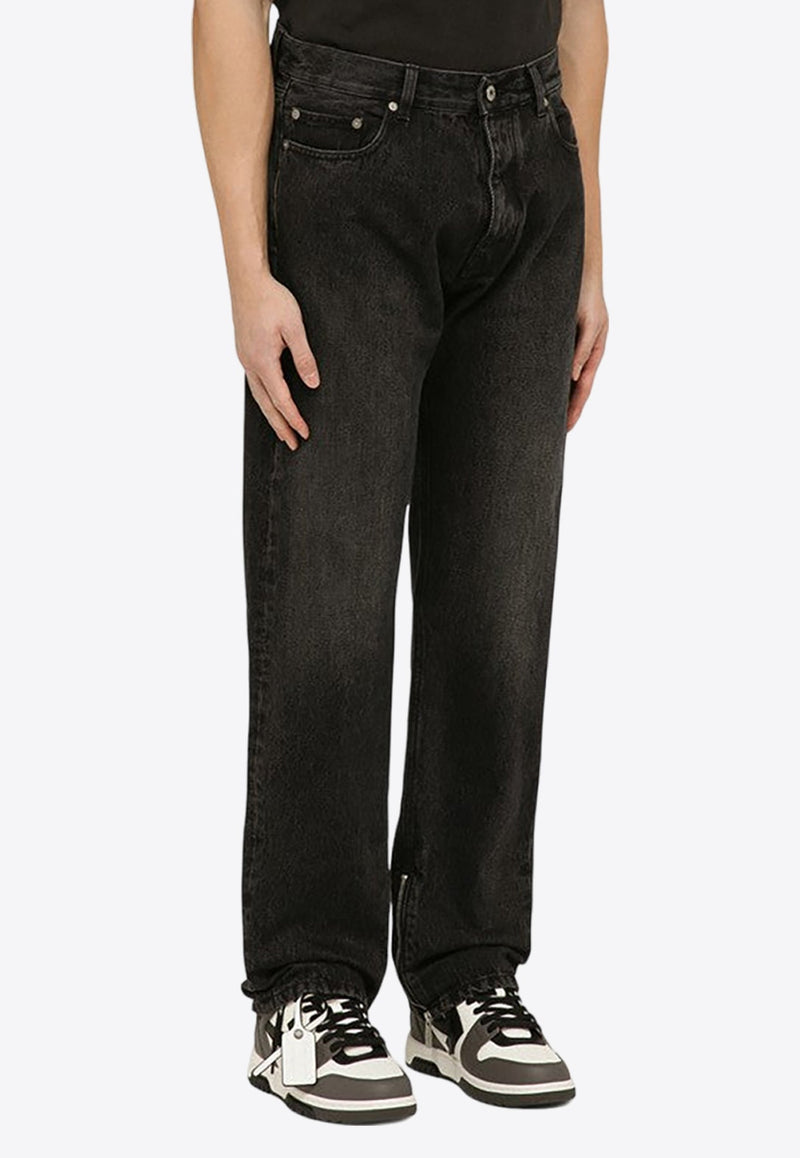 Arrows Patch Straight-Leg Jeans