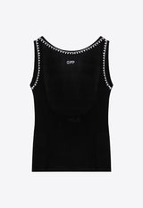 Pearl-Embellished Ribbed Tank Top