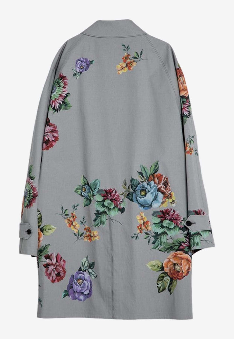 Single-Breasted Floral Coat