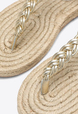 Canyon Metallic Braided Leather Sandals