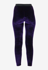 Stretch Velvet Logo Leggings