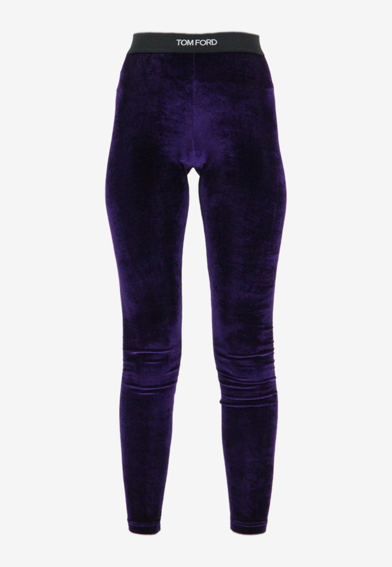 Stretch Velvet Logo Leggings