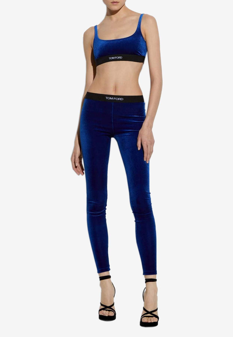 Logo Waistband Leggings in Velvet