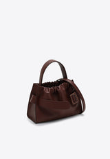 Square Scrunchy Leather Shoulder Bag