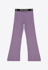 Girls Logo-Waistband Lurex Pants