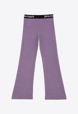 Girls Logo-Waistband Lurex Pants