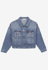 Girls Buttoned Denim Jacket