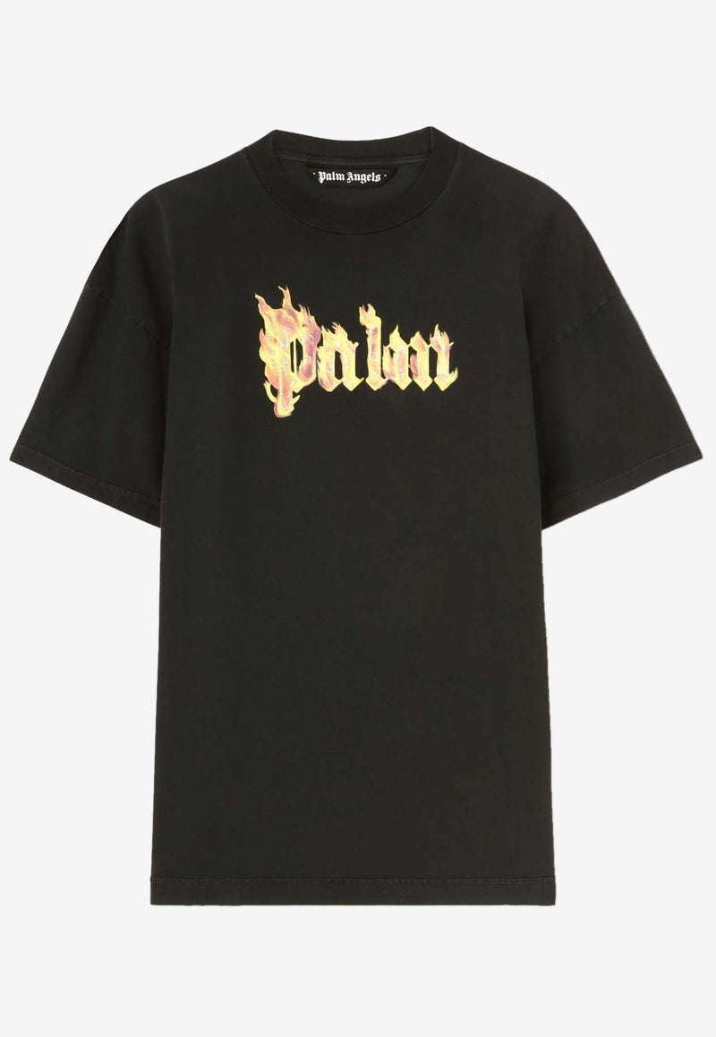 Burning Logo Print T-shirt