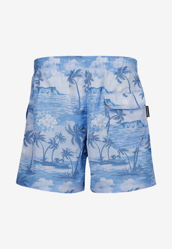 Sunset Print Swim Shorts