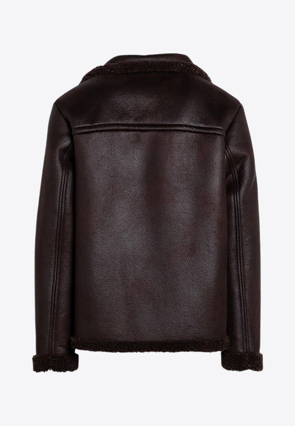 Finn Shearling-Trimmed Faux Leather Jacket