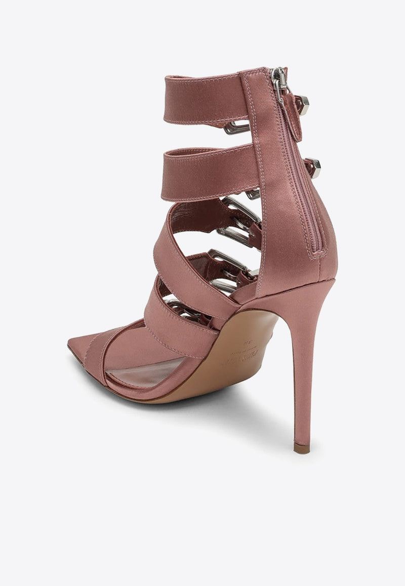 Ursula 105 Buckle-Detailed Satin Sandals