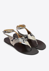 Amalfi Elaphe Leather Thong Sandals