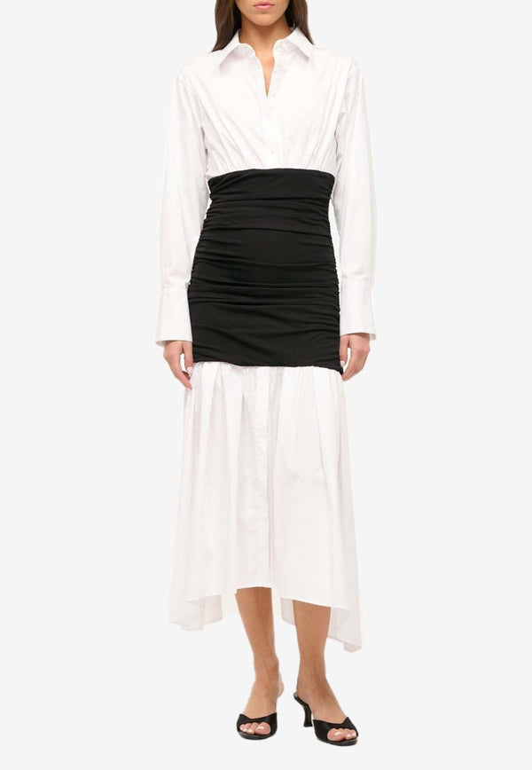 Ellis Draped Midi Shirt Dress