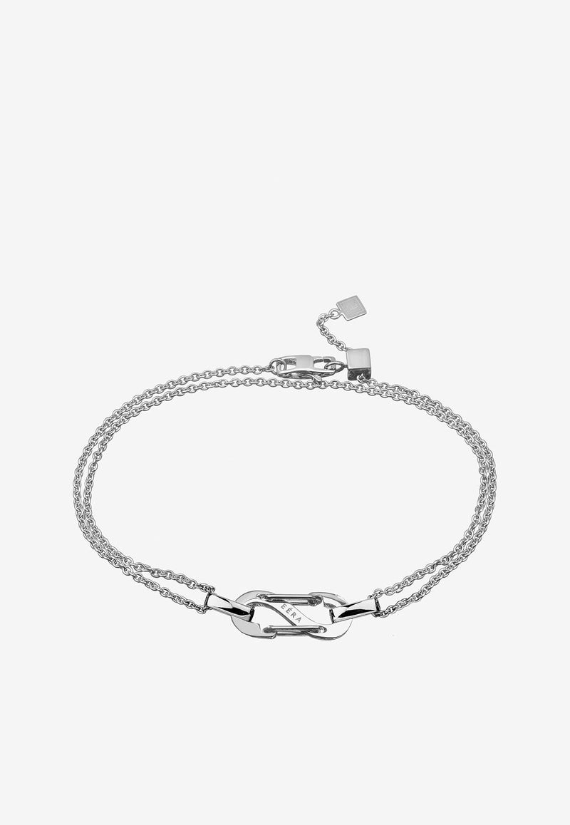 Romy Double Chain Bracelet in 18-karat White Gold