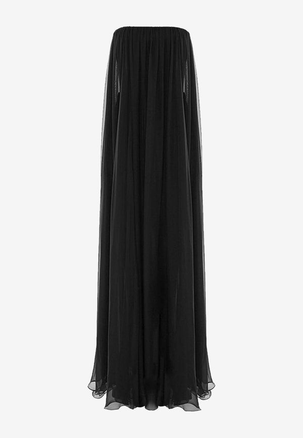 Crepe and Silk Chiffon Gown