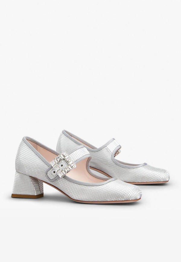 Trés Vivier  45 Crystal Buckle Pumps