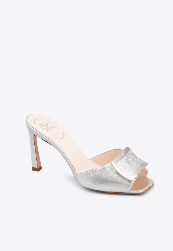 Trompette 85 Metal Buckle Mules in Leather
