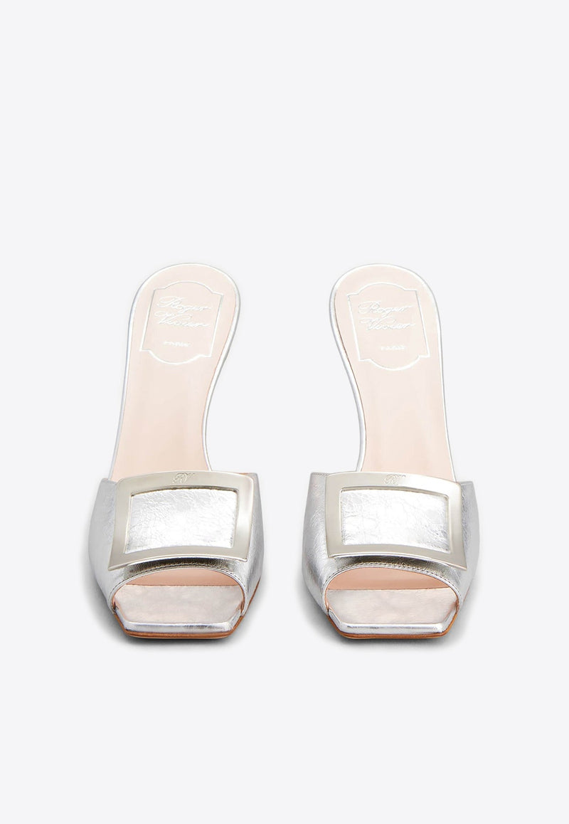 Trompette 85 Metal Buckle Mules in Leather