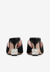 Cube 75 Crystal-Embellished Satin Mules