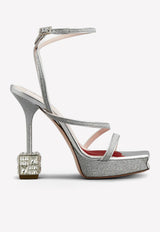 Cube 120 Crystal Heel Glitter Sandals