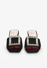 Love 45 Rhinestone-Buckle Mules in Leather